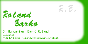 roland barho business card