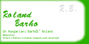 roland barho business card